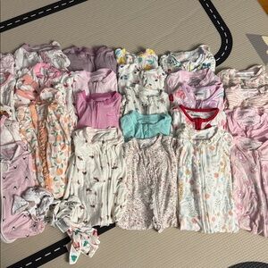 27 PC Bundle of bamboo onesies baby girl 3-12 months